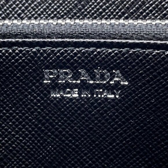 PRADA Zip Around long wallet Nylon/Leather Black/Orange - Picture 6 of 9